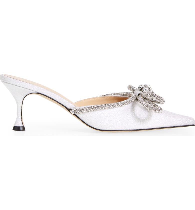 Mach & Mach Glitter Double Crystal Bow Pointed Toe Mule (Women) | Nordstrom