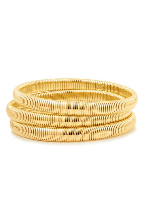 Luv Aj Set Of 3 Flex Chain Bracelets In Gold