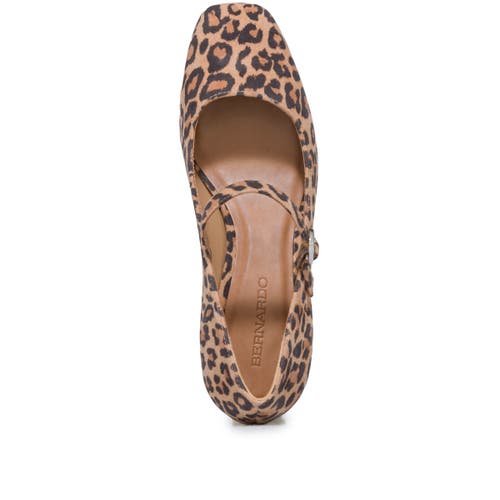 Shop Bernardo Footwear Ancona Block Heel Mary Jane In Sand Cheetah