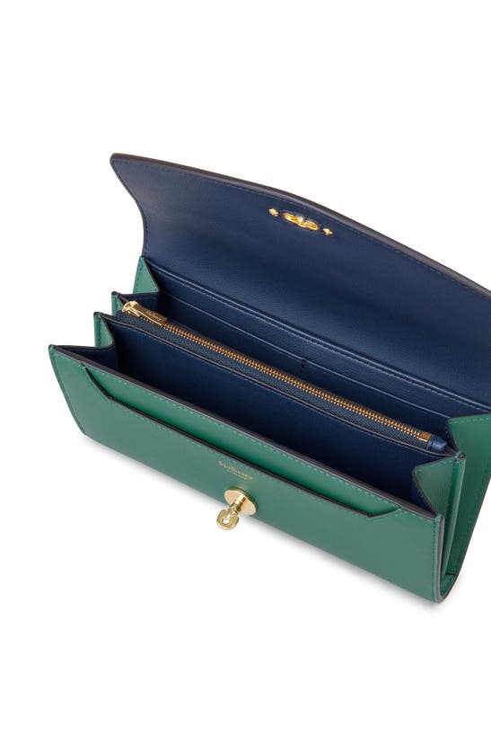 Shop Mulberry Darley Microclassic Leather Wallet In Malachite