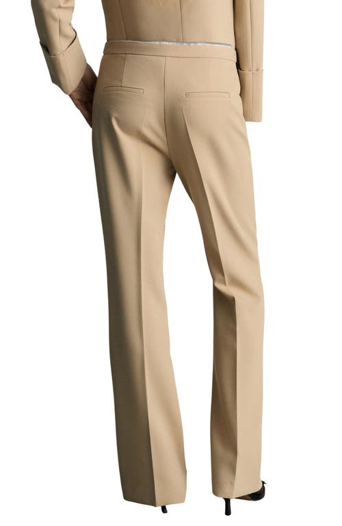Mango Stretch Flare Pants In Medium Brown