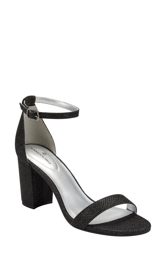 Bandolino Armory Ankle Strap Sandal In Black Glam Fabric/ Black