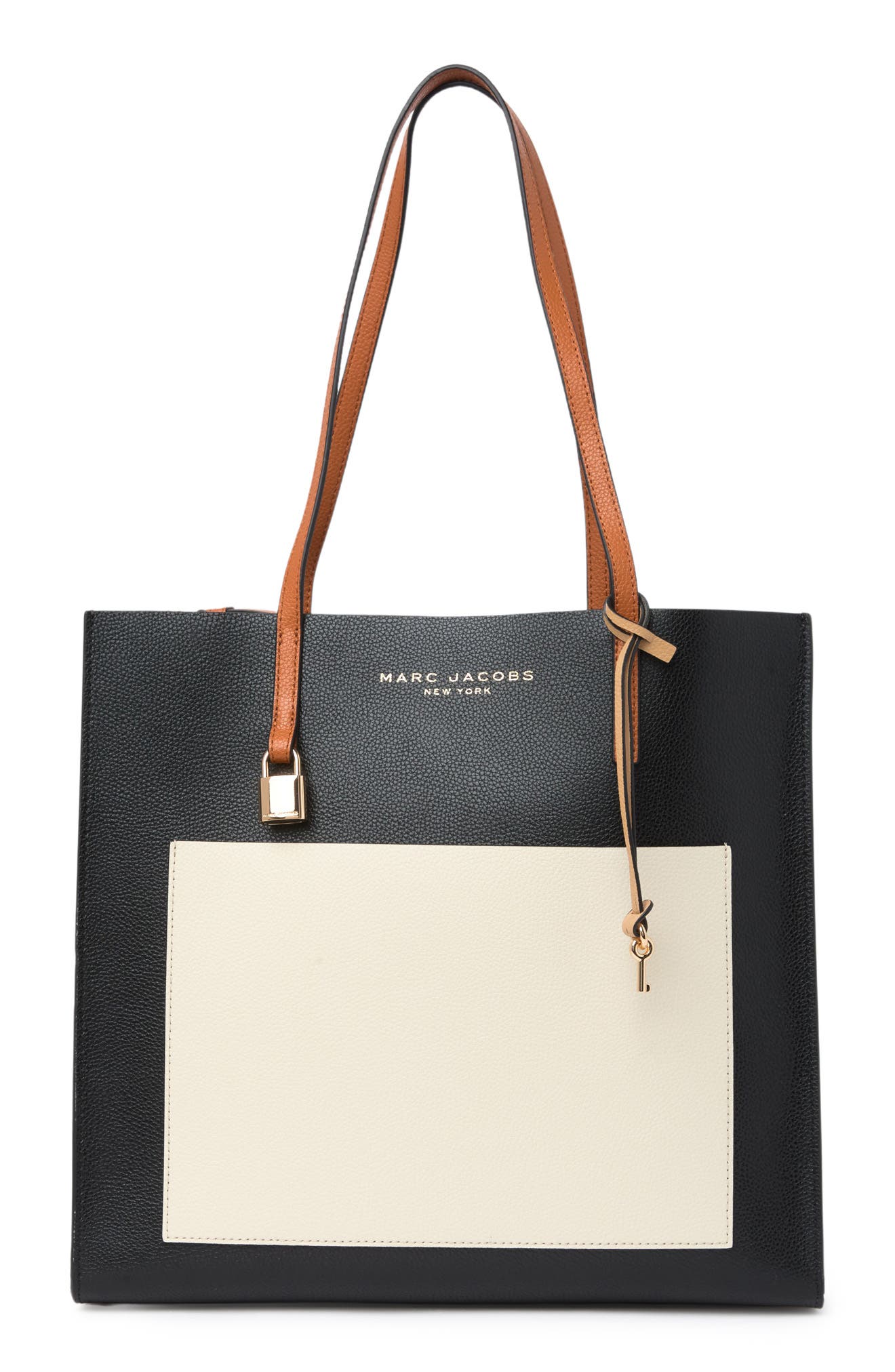 Marc Jacobs Grind Colorblock Leather Tote Bag In Sandshell Multi 