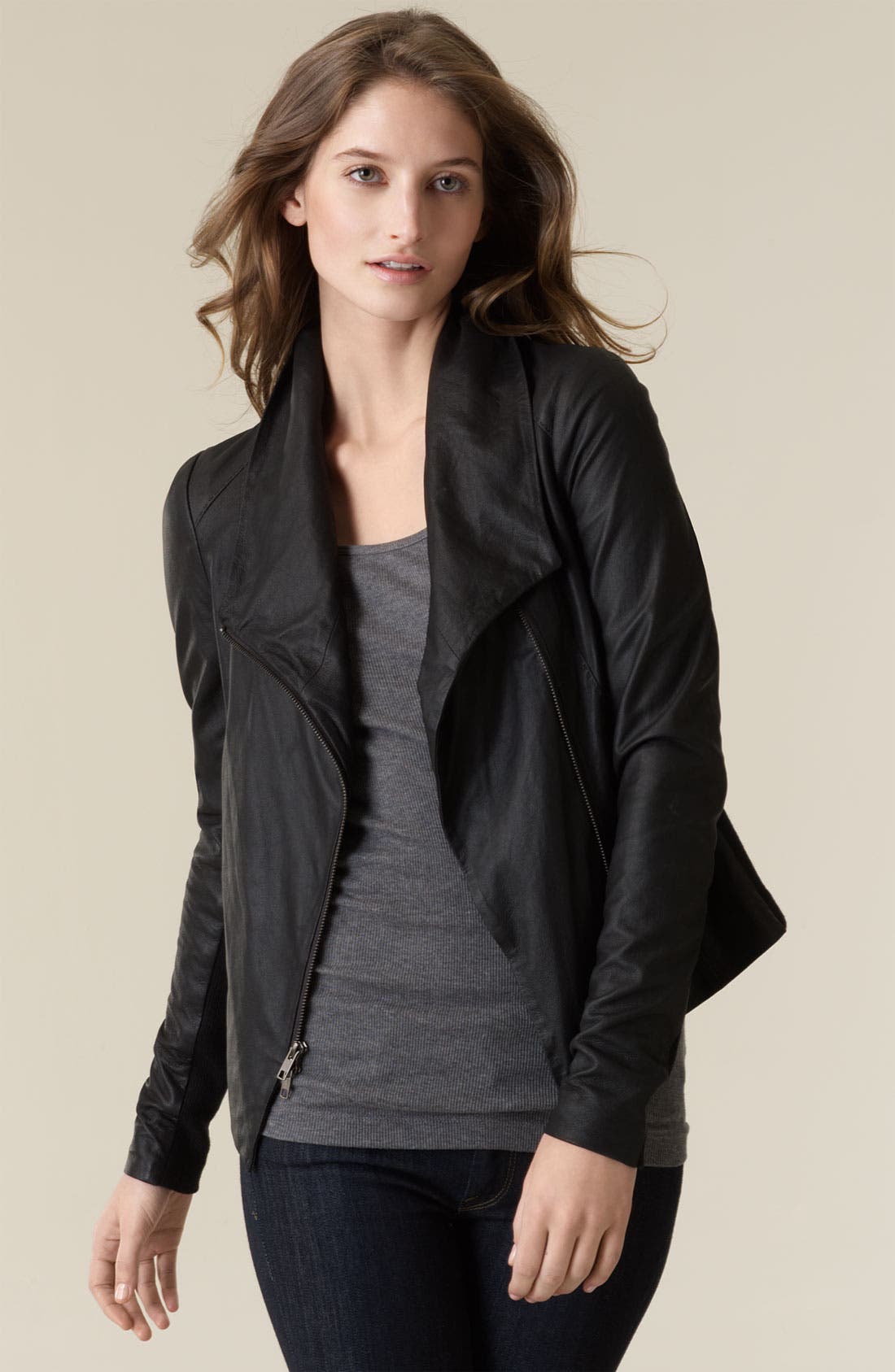 Vince Leather Scuba Jacket Nordstrom