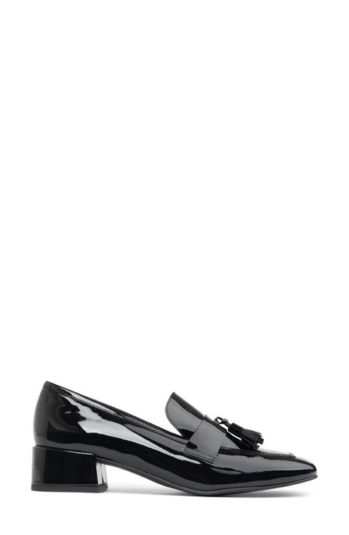 Patricia Green Beckham Block Heel Tassel Loafer In Black Patent