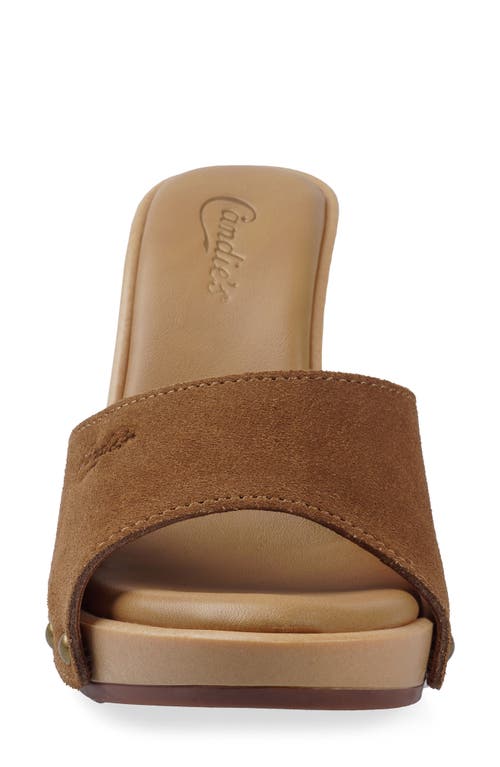 Shop Candies Candie's Antonellaomg Slide Sandal In Tan Suede