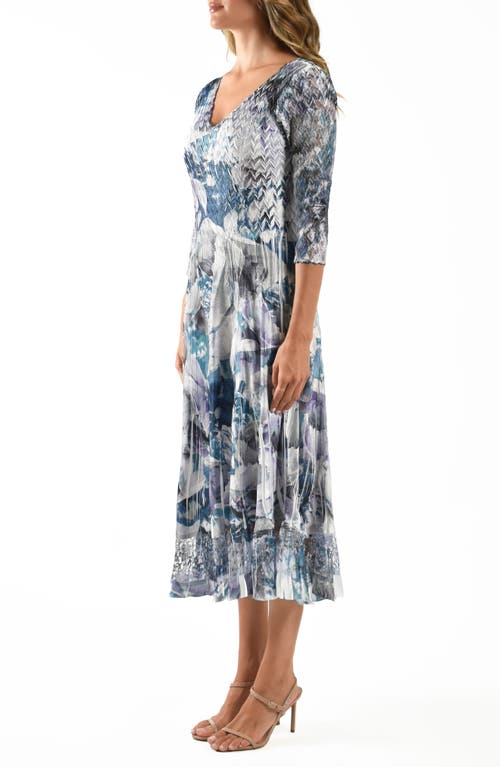 KOMAROV KOMAROV CHARMEUSE & CHIFFON MIDI COCKTAIL DRESS