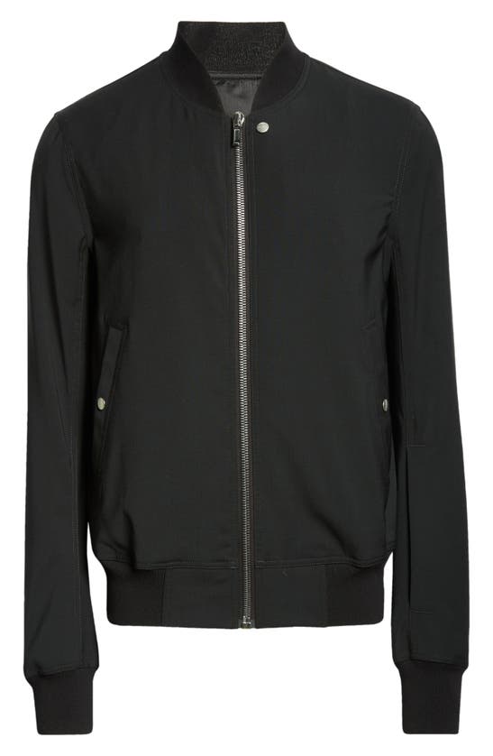 Shop Rick Owens Flight Wool Bomber Jacket In Black