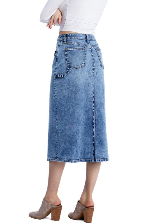 Wash Lab Denim Unity Utility Denim Skirt In Washed Blue