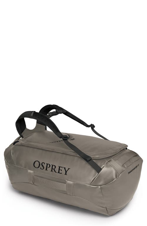 Transporter 65L Water Resistant Duffle Backpack in Tan Concrete