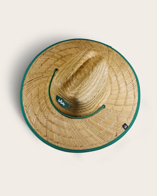 Hemlock Bare Straw Lifeguard Hat In Green Trim