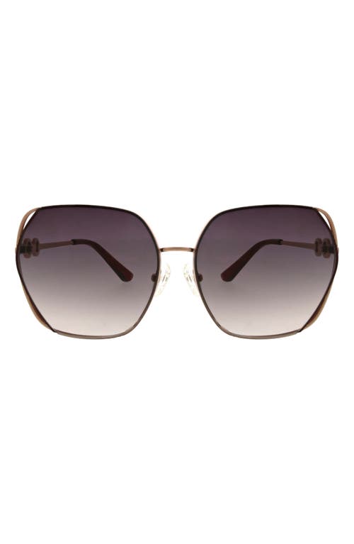 Shop Oscar De La Renta 62mm Butterfly Sunglasses In Brown/burgundy
