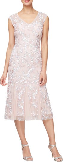 Alex Evenings Sequin Floral Cocktail Fit Flare Dress Nordstrom