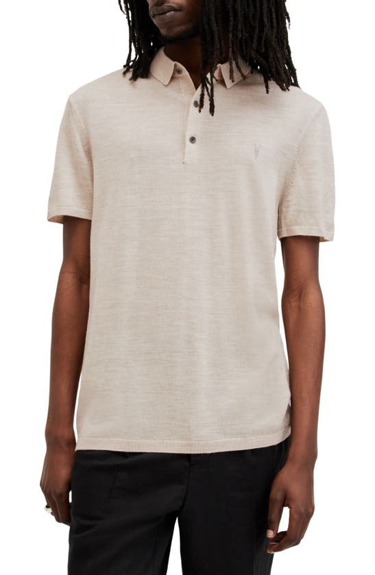 Shop Allsaints Mode Slim Fit Merino Wool Polo In Bailey Taupe