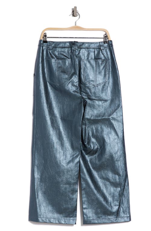 Cinq À Sept Benji Snakeskin Embossed Wide Leg Pants In Onyx