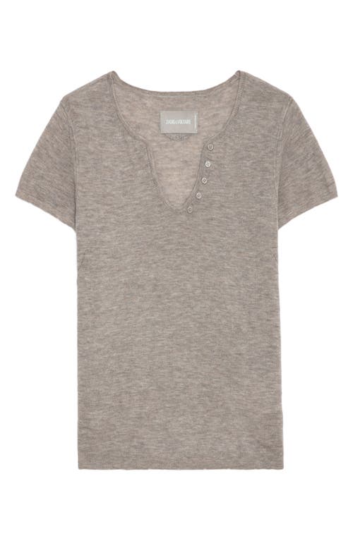 Shop Zadig & Voltaire Celsey Short Sleeve Cashmere Sweater In Latte