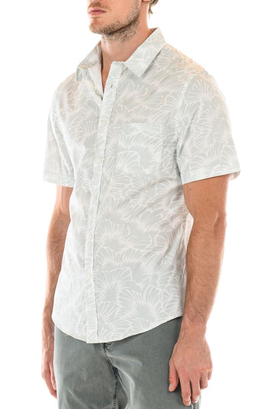 Shop Original Paperbacks Tropical Floral Print Short Sleeve Shirt In Seafoam