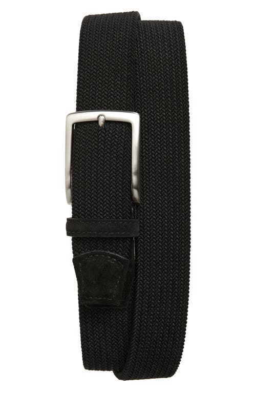 Torino Woven Stretch Belt Black at Nordstrom,