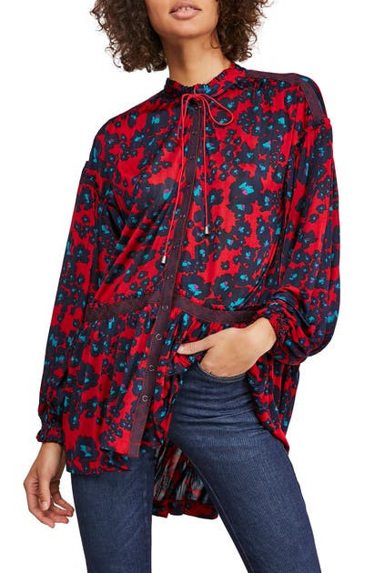 Click to view more detailed imagery on our partner's website Free People Love Letter Floral Print Tunic In Red Combo