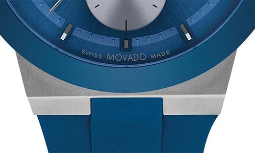 Movado Men's Bold Fusion Swiss Quartz Chrono Blue Silicone Watch 44.50mm In Blue