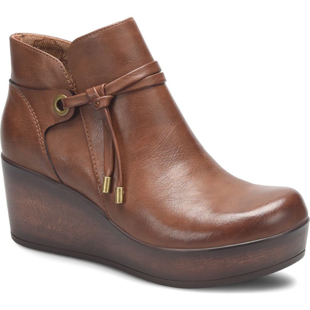 B O C By Børn Leonna Wedge Bootie In Brown Nubuck
