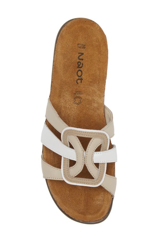Shop Naot Liv Slide Sandal In Ivory/ White/ Beige