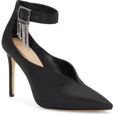 Imagine By Vince Camuto Greer Crystal Chain Pointed Toe Pump, Black