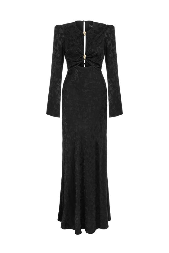 Shop Nocturne Cut-out Long Dress In Black
