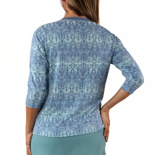 Uv Skinz 3/4 Sleeve V-neck R&r Tee In Baltic Kaleidoscope