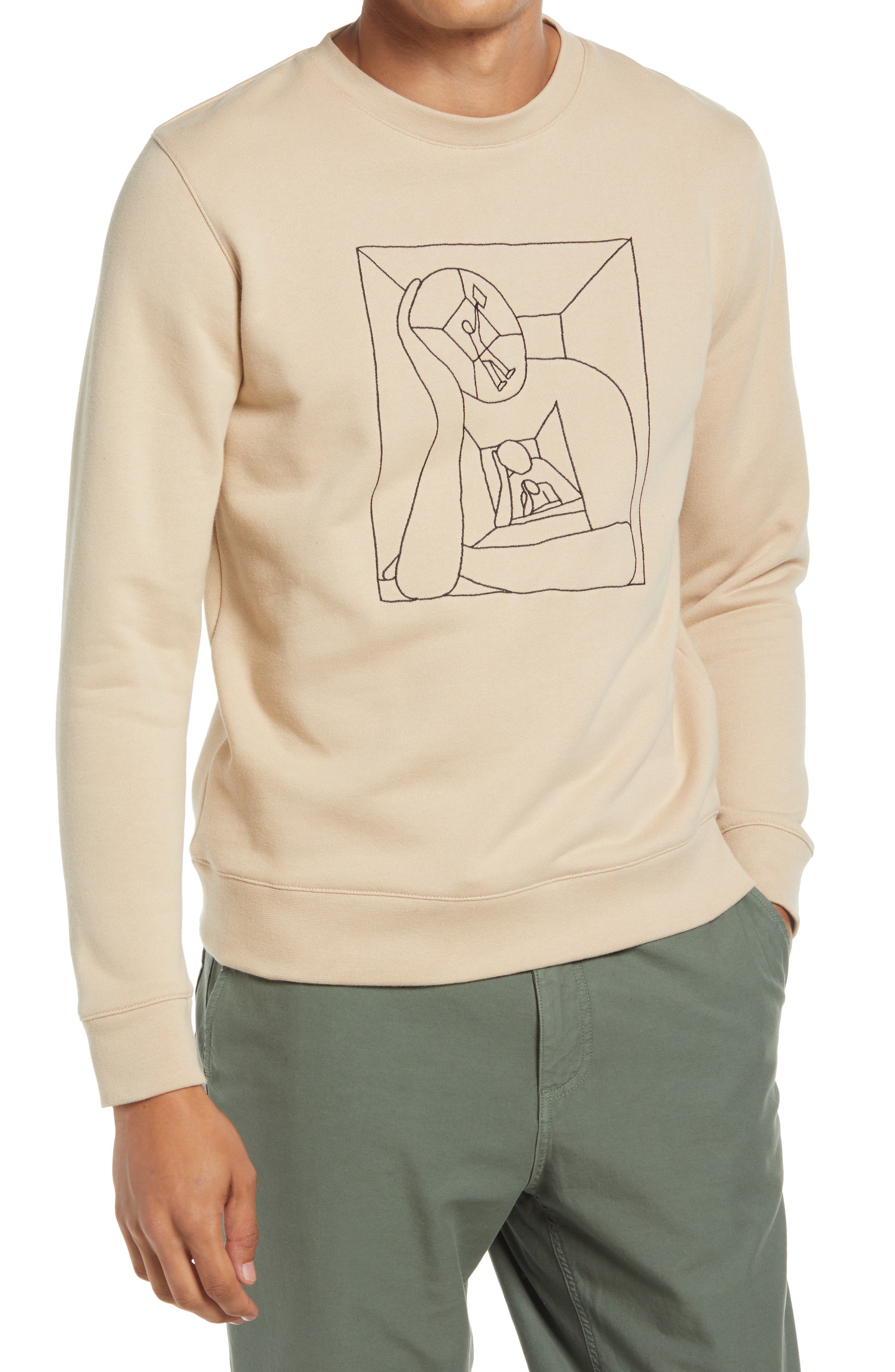 tan crewneck