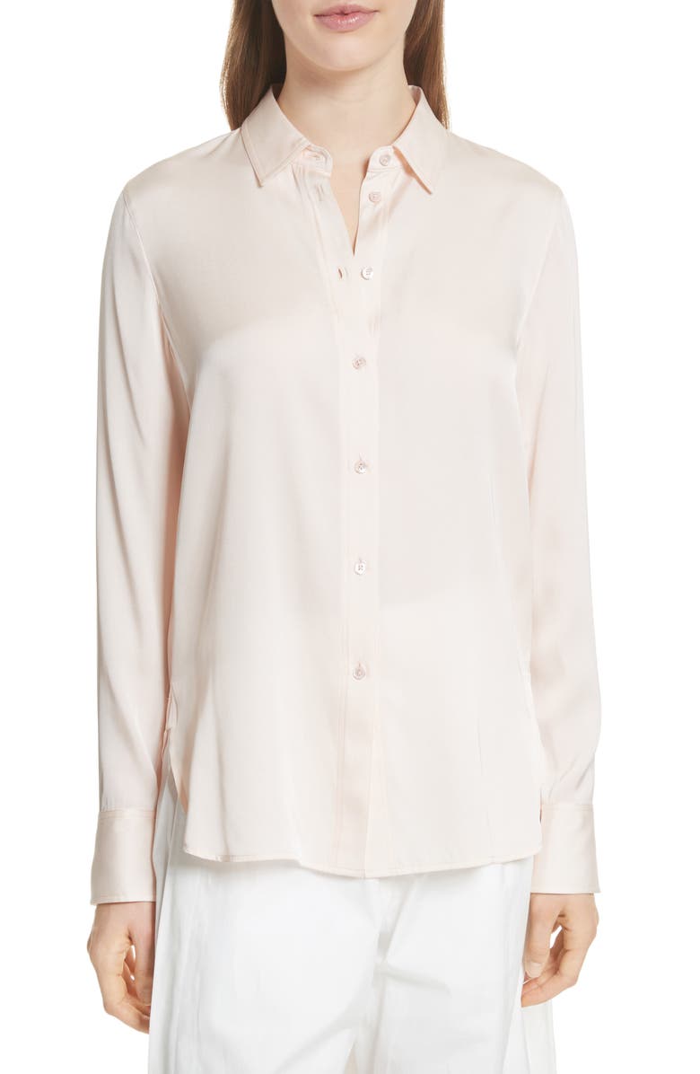 Vince Fitted Stretch Silk Blouse | Nordstrom