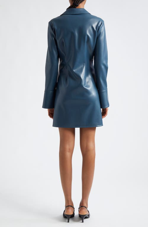 Shop Cinq À Sept Mckenna Long Sleeve Faux Leather Dress In Nightfall