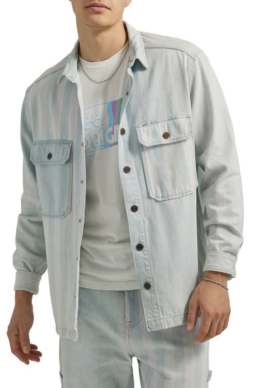Lee Relaxed Workwear Denim Overshirt in Stripe Solid Mix