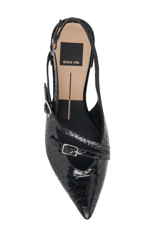 Shop Dolce Vita Pamla Pointed Toe Slingback Flat In Midnight Snake Embossed