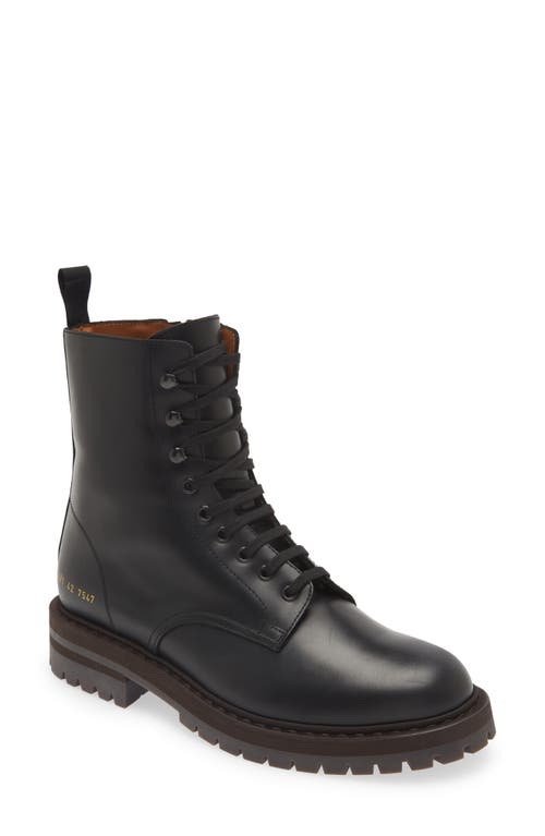 Common Projects Zip Combat Boot Black 7547 at Nordstrom,