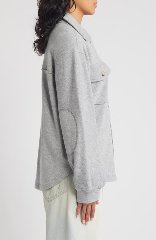 Shop Thread & Supply Sweatshirt Pocket Shacket In Heather Grey