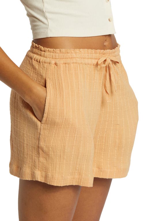 Shop Billabong Sunset Crinkle Drawstring Waist Shorts In Baked Clay