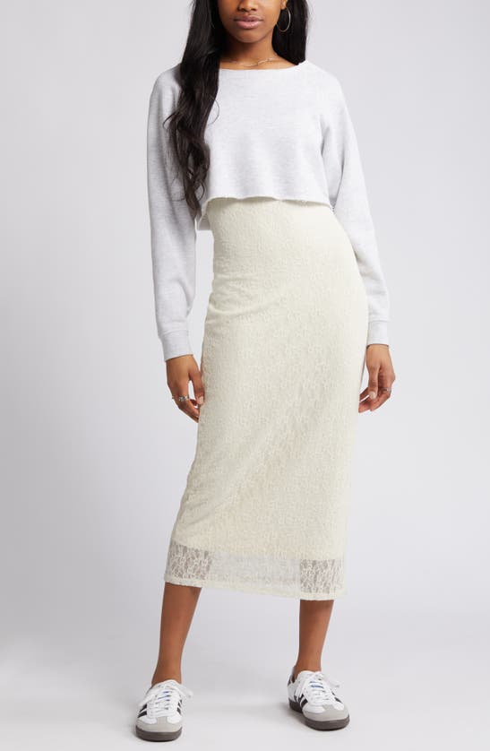 Shop Bp. Lace Sleeveless Maxi Dress In Ivory Dove
