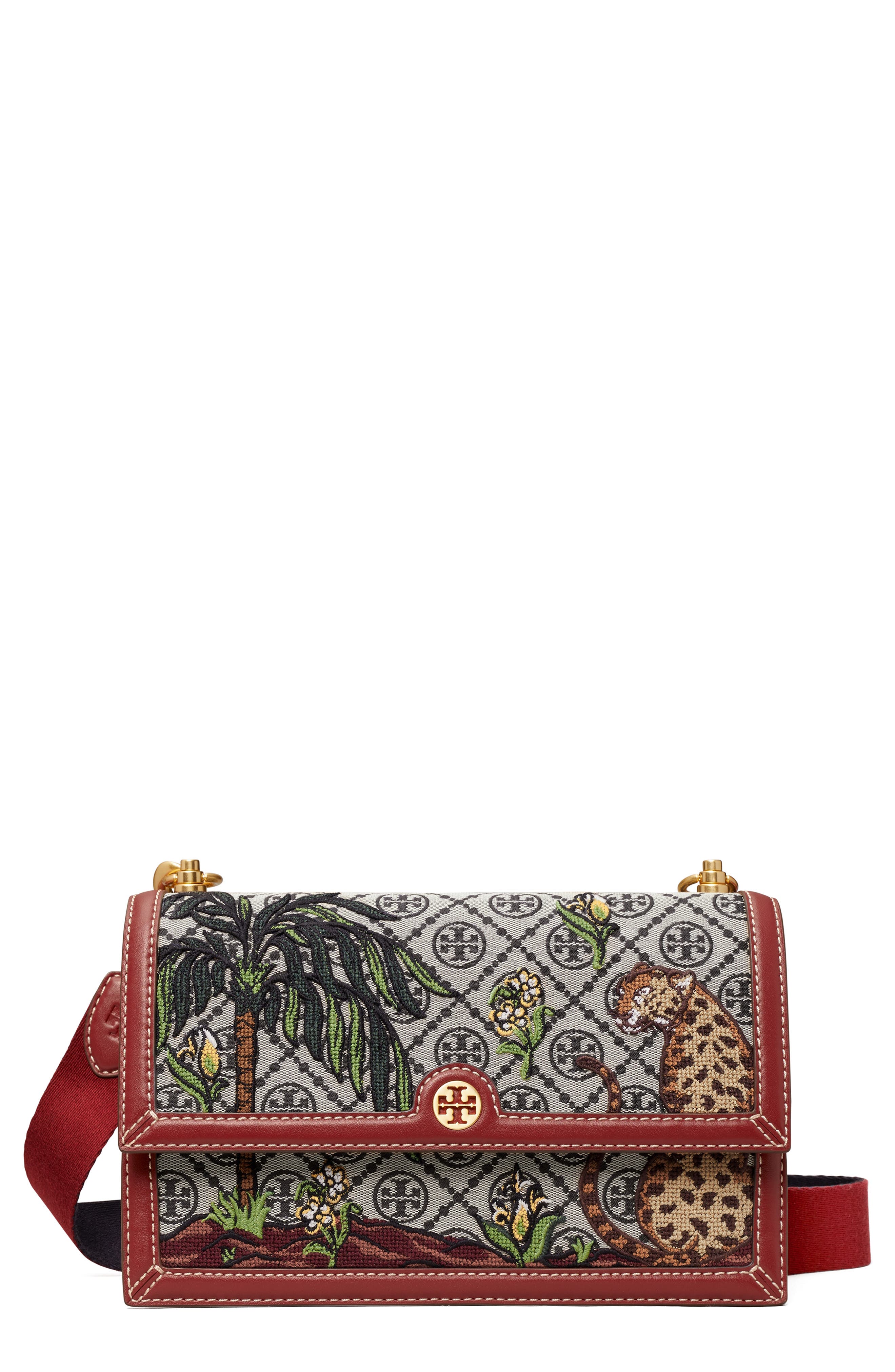 Tory Burch T Monogram Jacquard Embroidered Shoulder Bag Nordstrom
