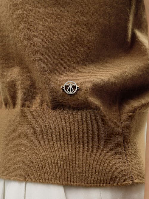 Shop Lilysilk Cashmere Round Neck Sweater In Toffee