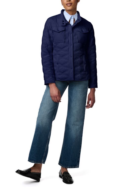 Shop Bernardo Triple Stitch Diamond Quilted Recycled Polyester Jacket In Navy