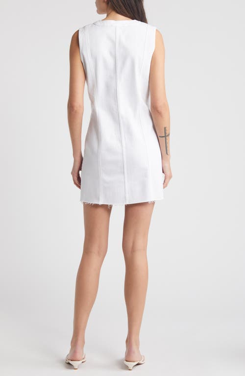 Shop Rails Strand Asymmetric Denim Button-up Dress In Salt White