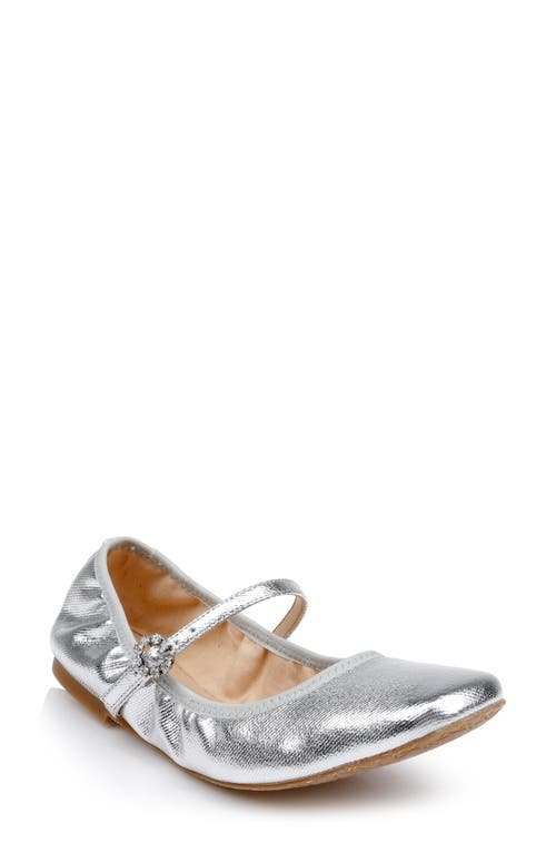 Shop Jewel Badgley Mischka Kaya Mary Jane Flat In Silver Metallic