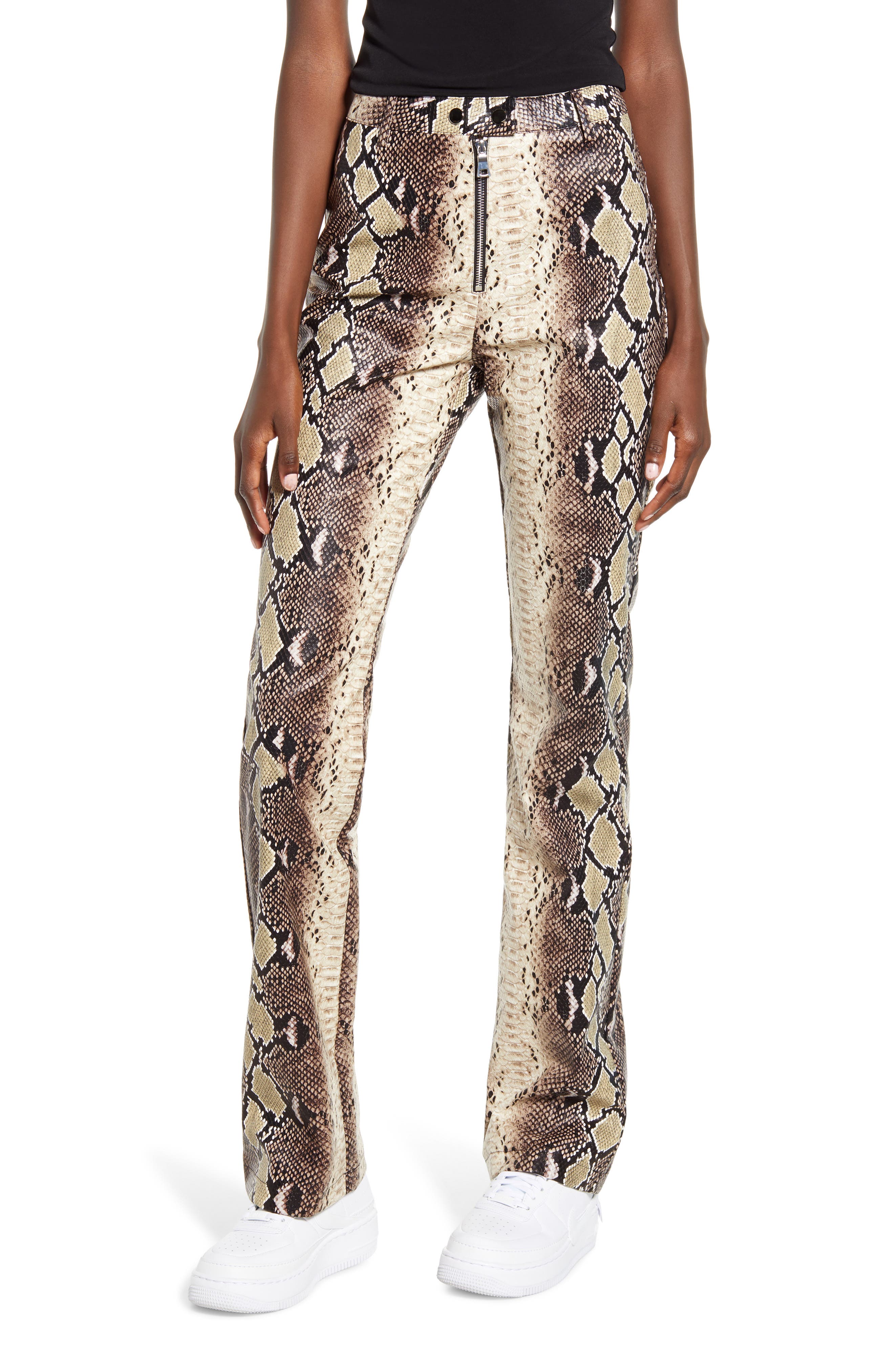 high waisted snakeskin pants