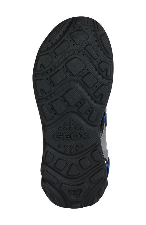 Shop Geox Airadyum Water Friendly Sandal In Dark Grey/royal