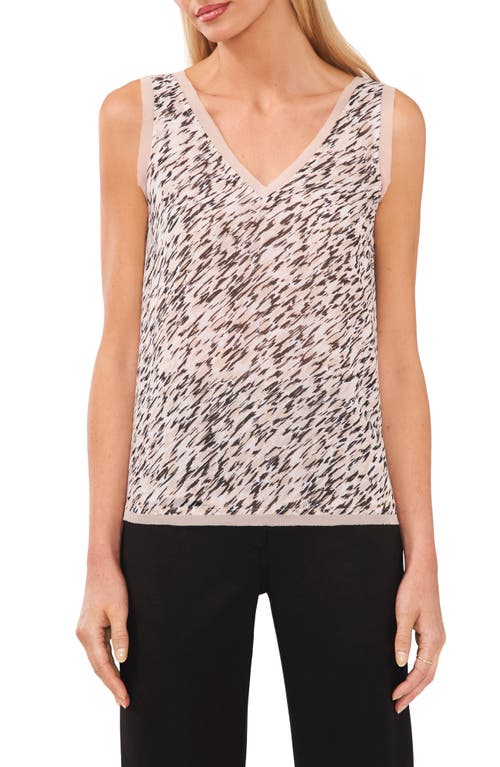 halogen(r) Printed Raw Edge Tank in Antique Taupe