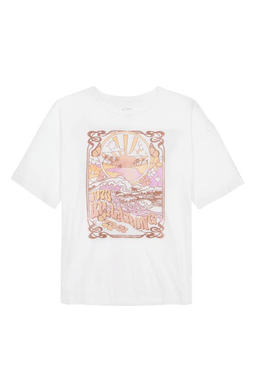 Shop Billabong Kids' Magic Swell Cotton Graphic T-shirt In White/pink