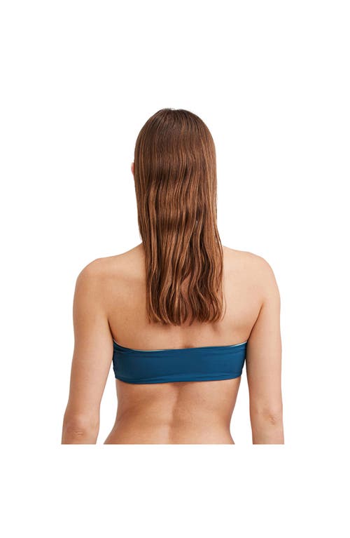 Au Naturel by Gottex Striped print bandeau bra swim top Dusk Blue at Nordstrom,