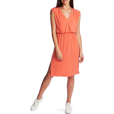1.state V-Neck Sheath Dress, Coral