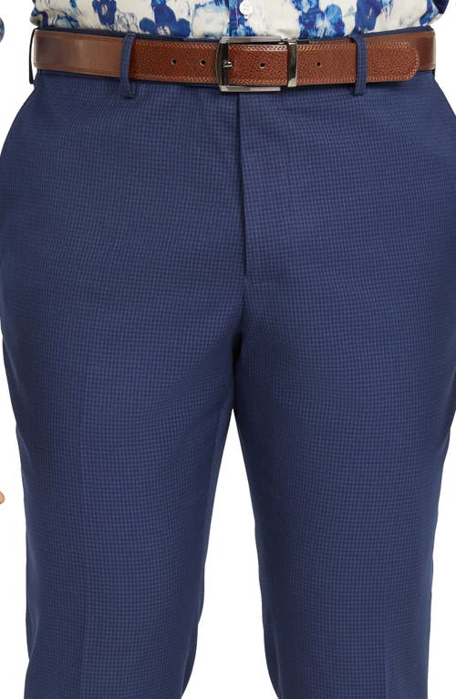 Johnny Bigg Bates Check Slim Fit Dress Pants In Royal